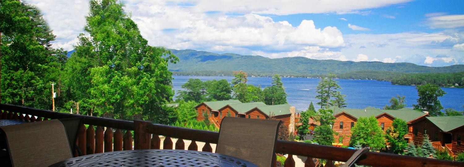 View from Oak Tree Lodge looking over lake.