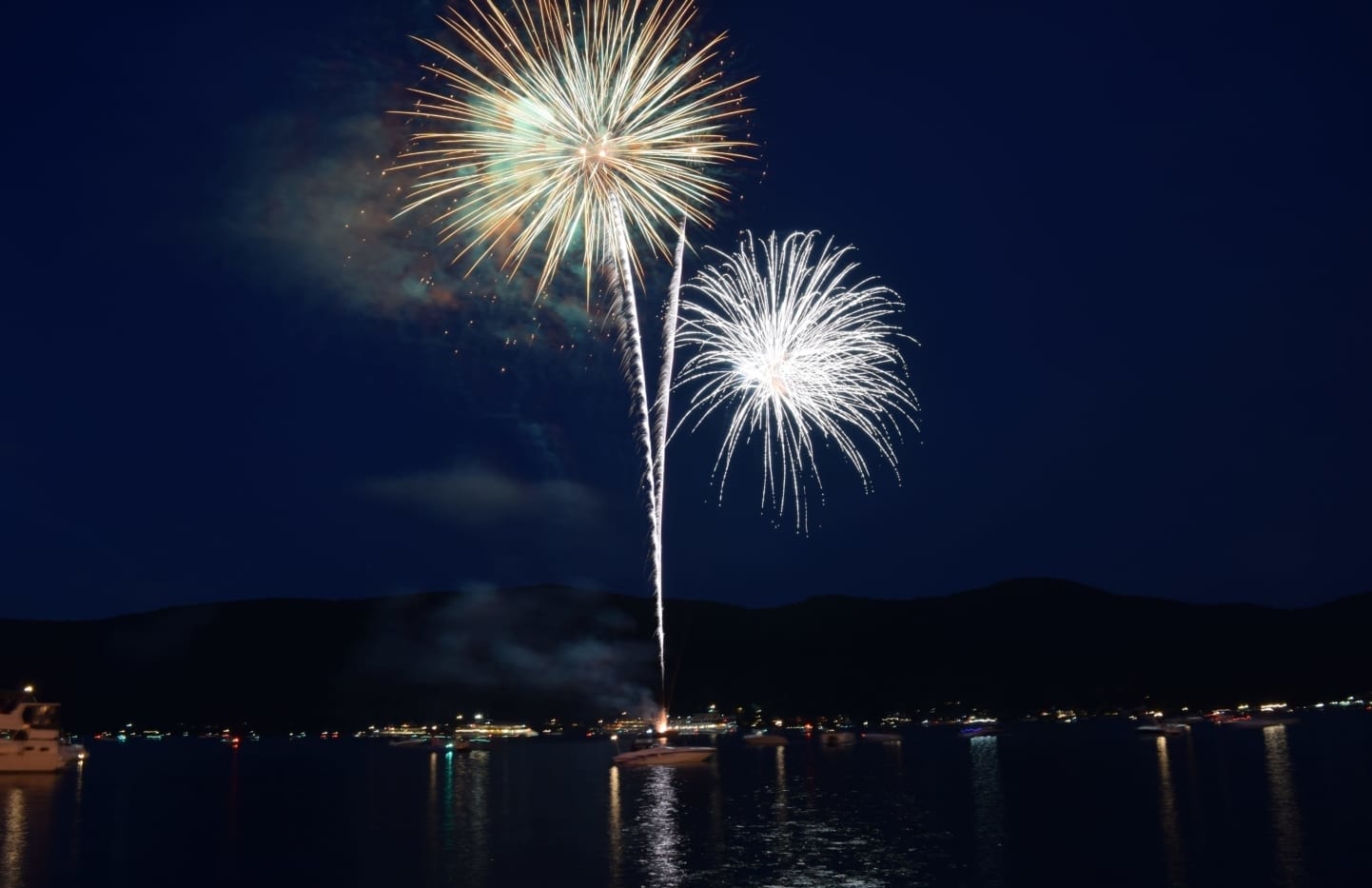 Fireworks over Lake George.