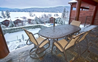 A view of Lake George from one of the balconies as seen during a staycation in New York.