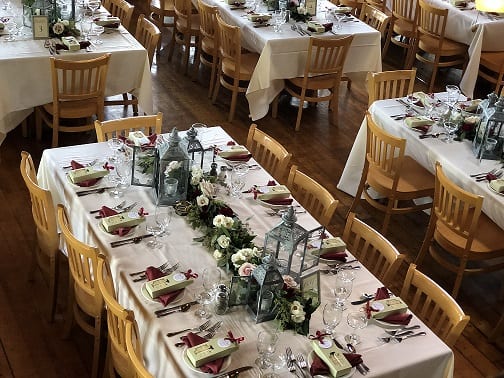 Photo of beautiful table setting for a Lake George wedding