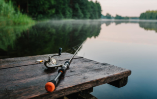 Photo of a fishing pole during spring getaway in the Adirondacks