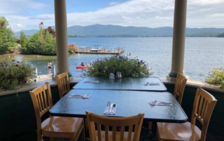 View from The Boathouse, one of the best restaurants in Lake George
